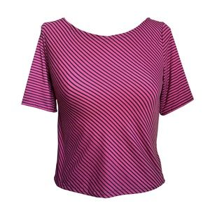 Handmade red and black diagonal stripe T shirt